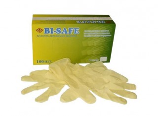 Перчатки смотровые латексные Bi-Safe нестерильные неопудренные